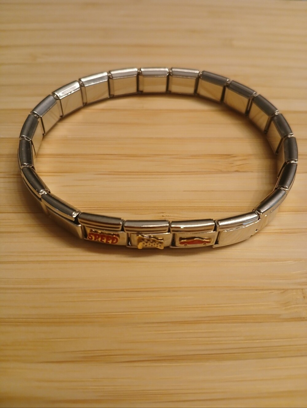 Stainless Steel Stretch Charm Bracelet